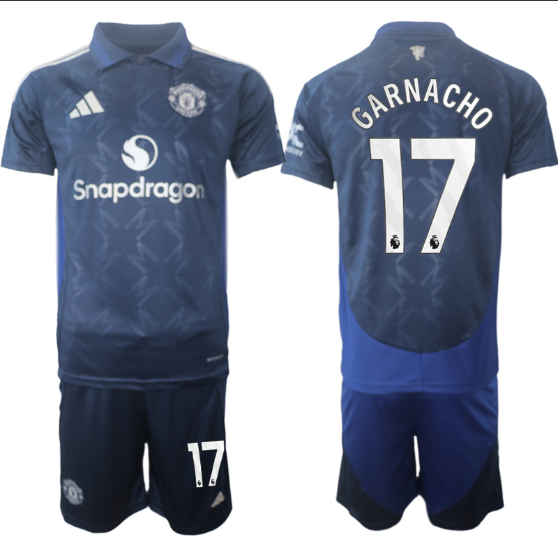 Men 2024-2025 Club Manchester United away blue #17 Soccer Jersey